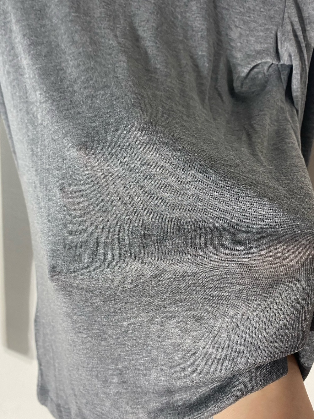 H&M Grey Lyocell Wool Blend Mock Neck Long Sleeve Top L Normcore Contemporary - Picture 7 of 14
